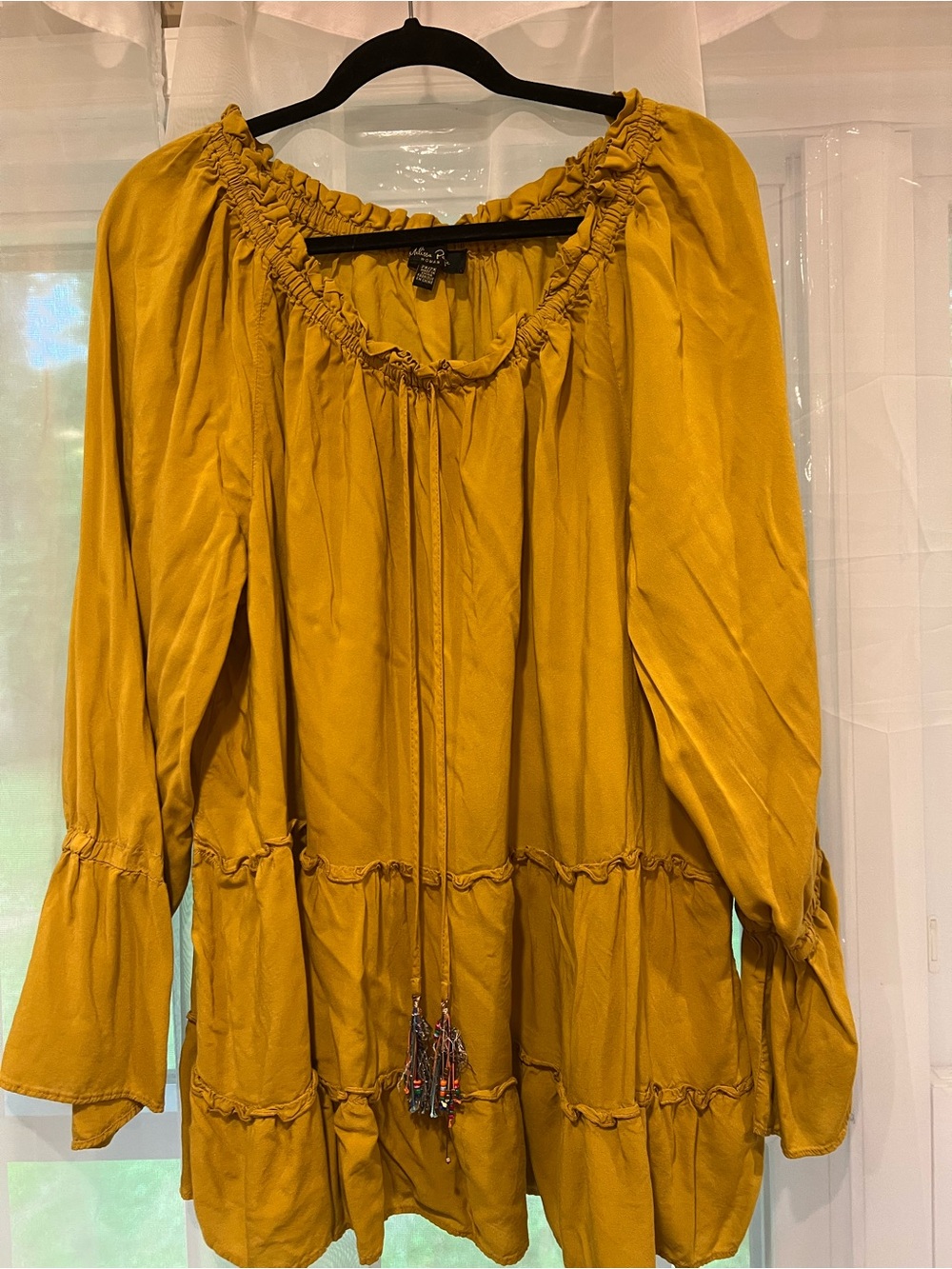 Melissa Paige Mustard Yellow Boho Peasant Tunic
